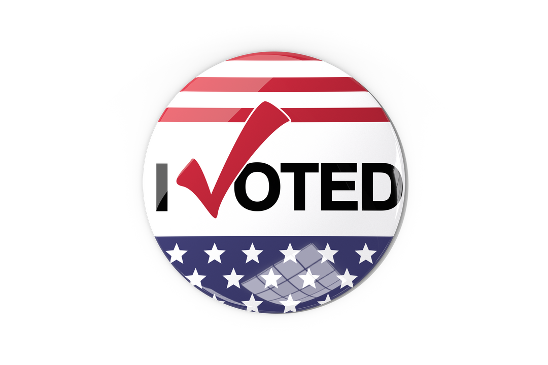 Transparent I Voted Badge with American Flag Background - Download Free Stock Images Pikwizard.com