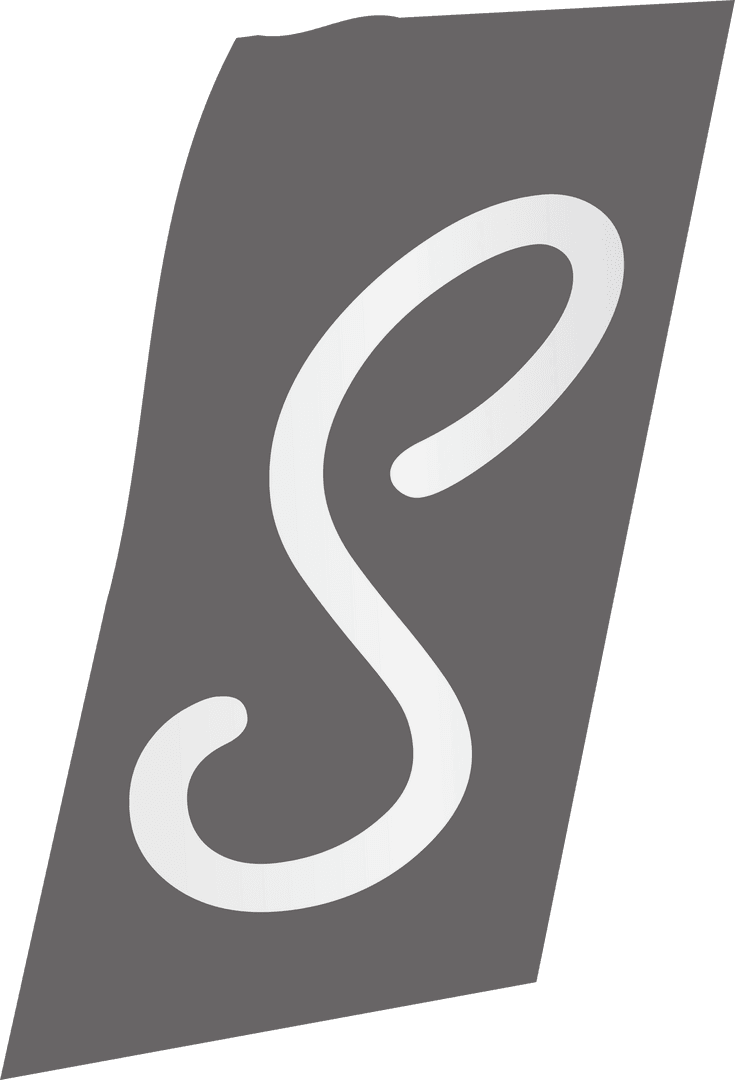 Modern Minimalist White S Emblem on Geometric Grey Background Transparent