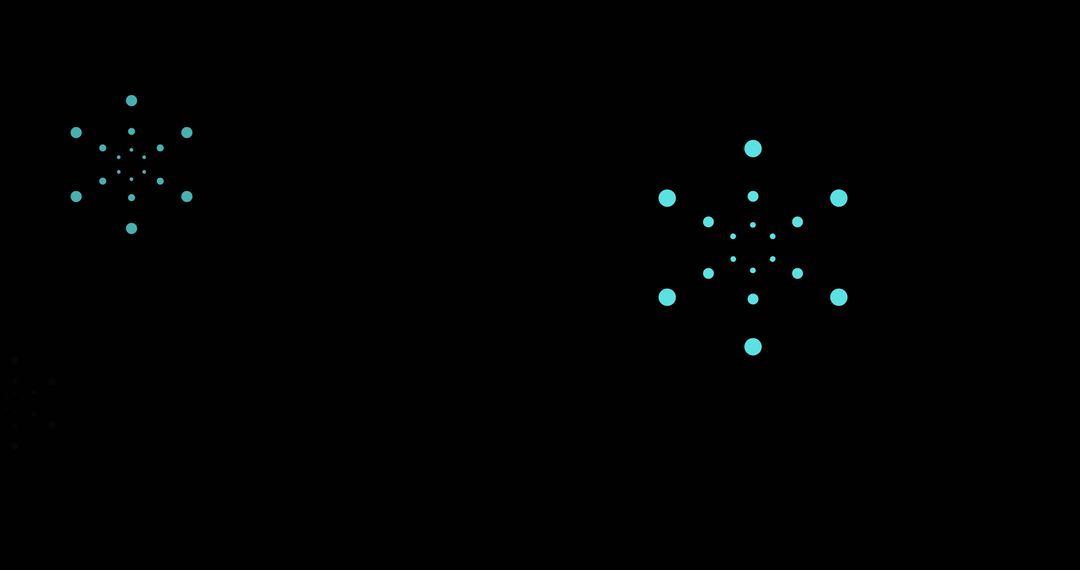 Blue Fireworks Exploding Against Black Background