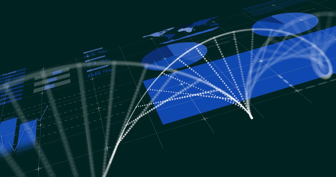 DNA Strand Overlaying Data Charts and World Map