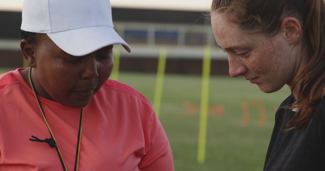 Coach Giving Instructions to Athlete on Field - Free Images, Stock Photos and Pictures on Pikwizard.com