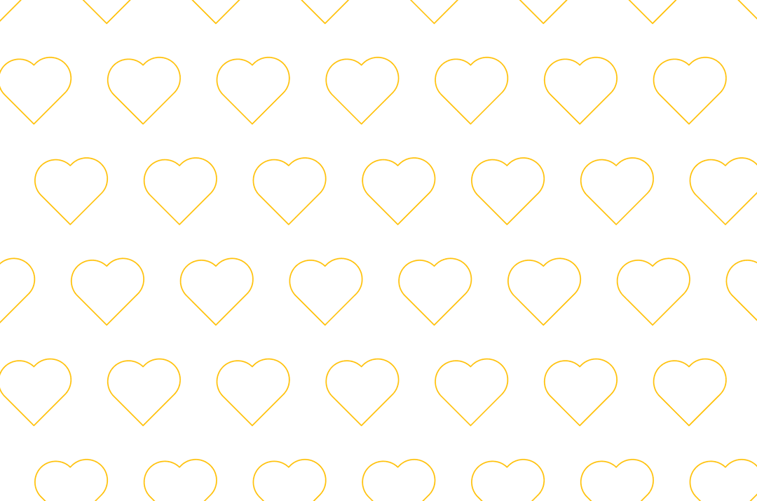 Yellow Heart Pattern Repeated on Transparent Background