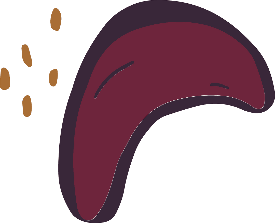 Minimalist Curved Maroon Bean with Fluid Abstract Design