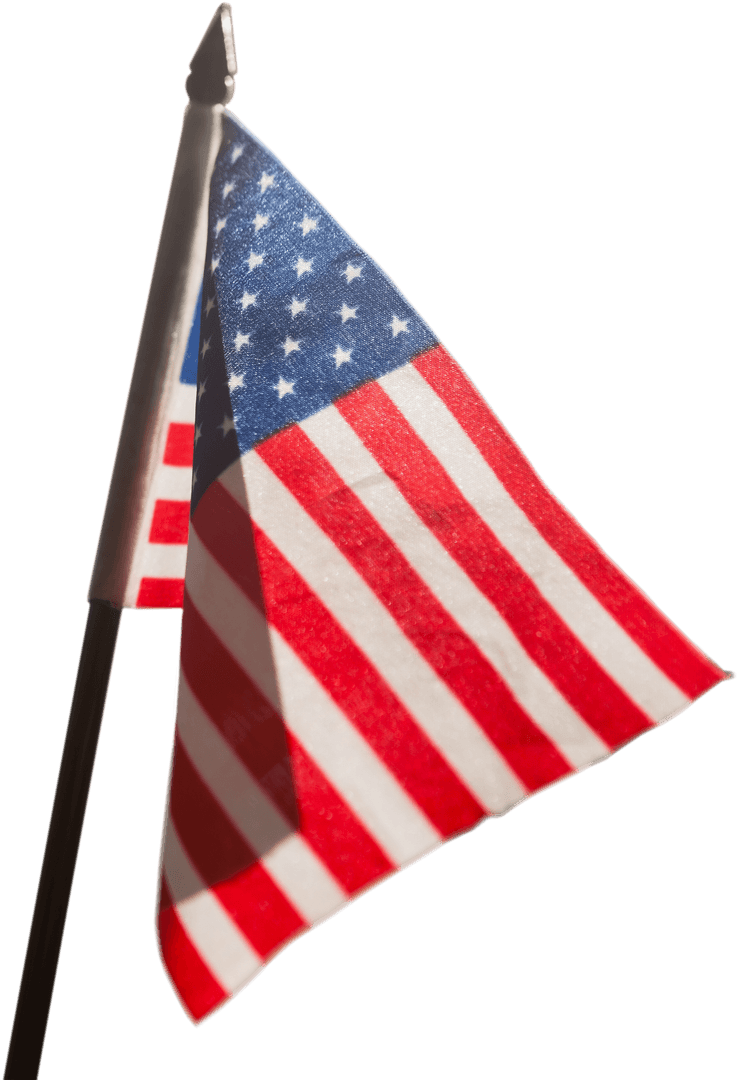 Transparent American Flag Close-Up with Stars and Stripes