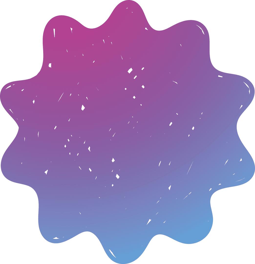 Blue and Purple Abstract Blob Shape on Transparent Background
