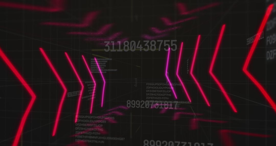 Neon Tunnel with Data Stream Elements