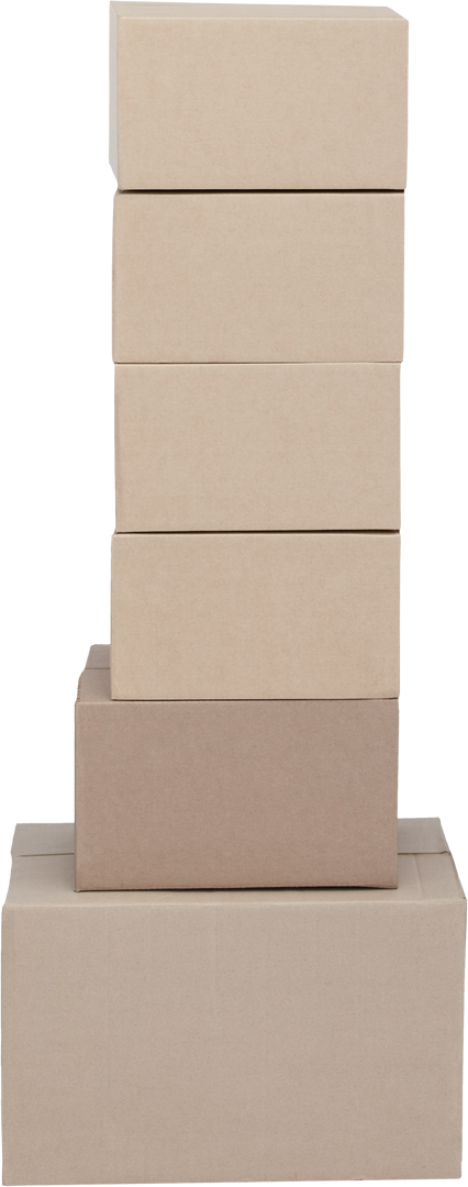 Stack of Six Brown Cardboard Boxes on Transparent Background - Download Free Stock Images Pikwizard.com