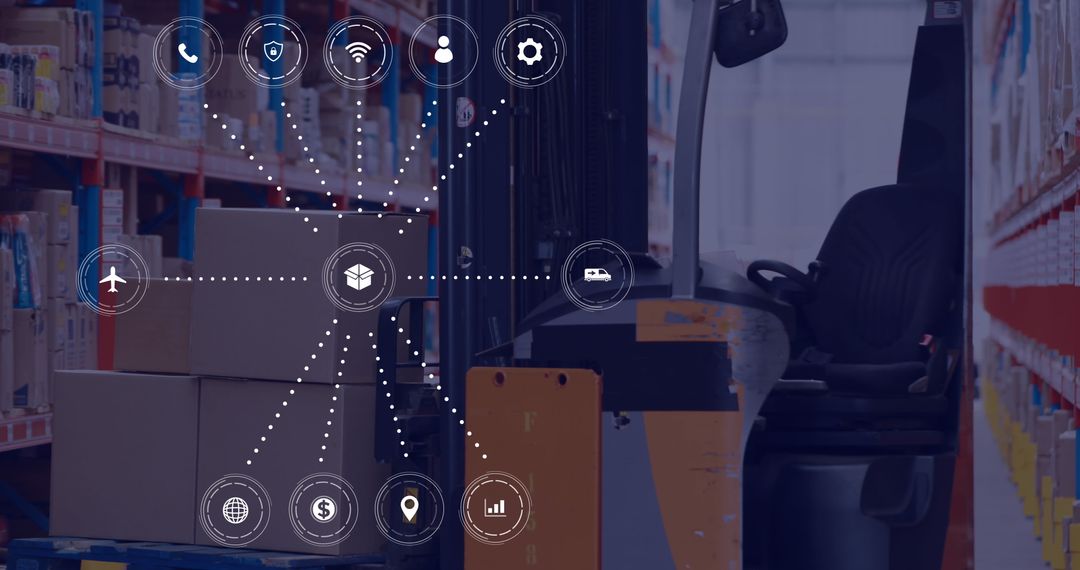 Warehouse Logistics Network and Global Shipping Concept