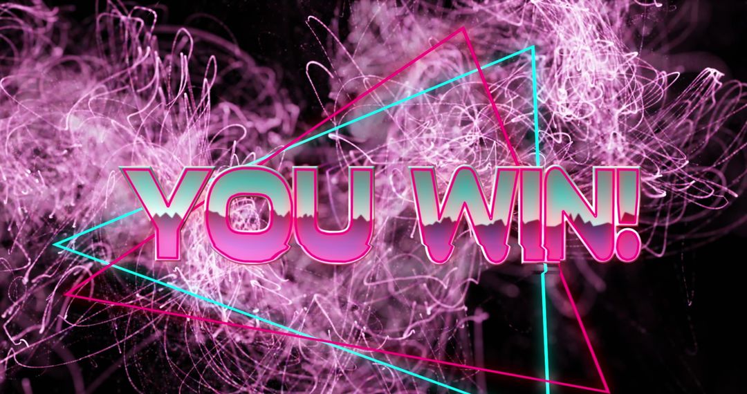 Dynamic Pink-Lit 'You Win' Digital Celebration