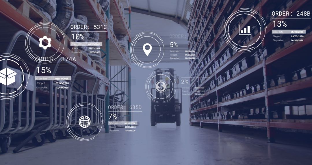 Data Processing in High-Tech Warehouse with Lift Truck
