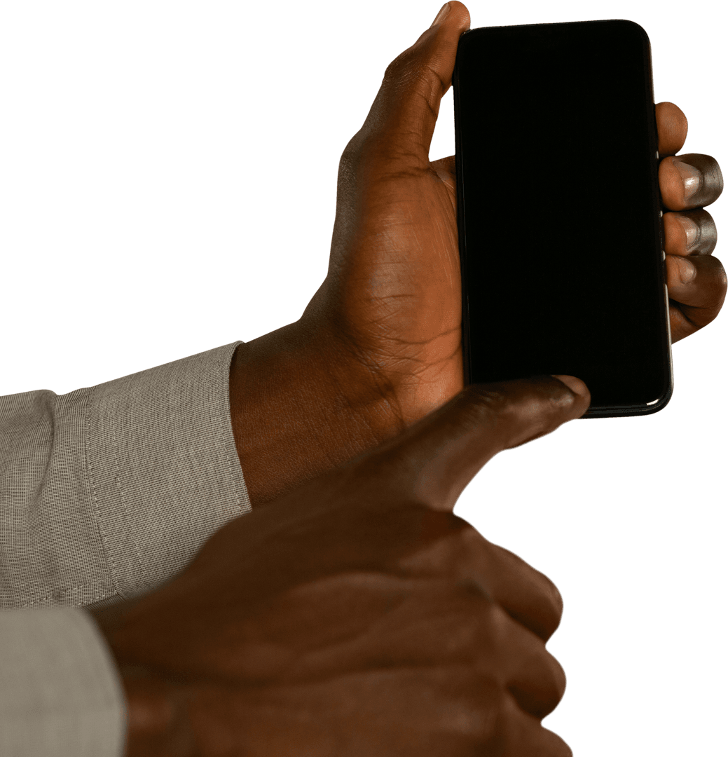 Close-up Transparent Hands Using Smartphone