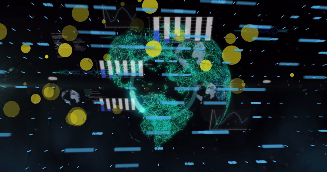 Digital World Economy Concept with Graphs Overlay