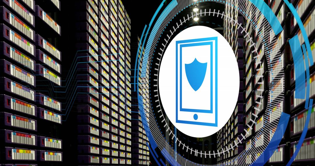 Secure Data Processing with Digital Shield Icon