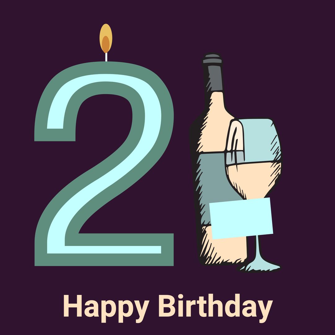 21st Birthday Celebration With Drink Icons Design - Download Free Stock Templates Pikwizard.com