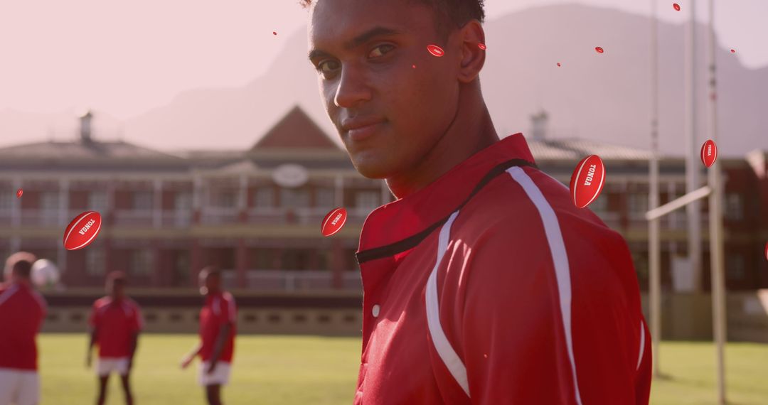 Rugby Player Prepares for Match with Tonga Team