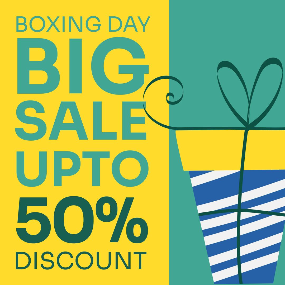 Boxing Day Big Sale Discount Advertisement with Gift Box