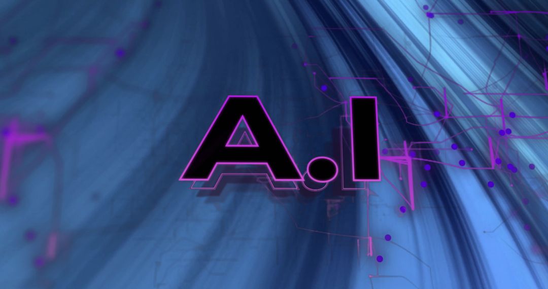 Artificial Intelligence Concept on Abstract Blue Background