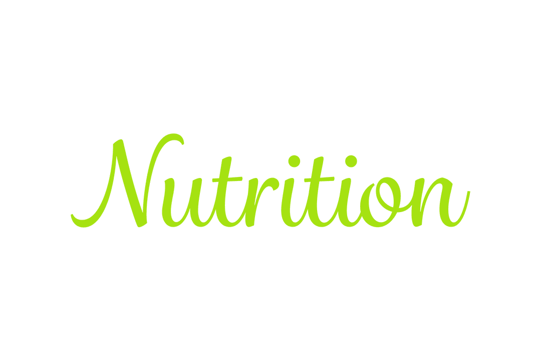 Bright Green Nutrition Text on Transparent Background