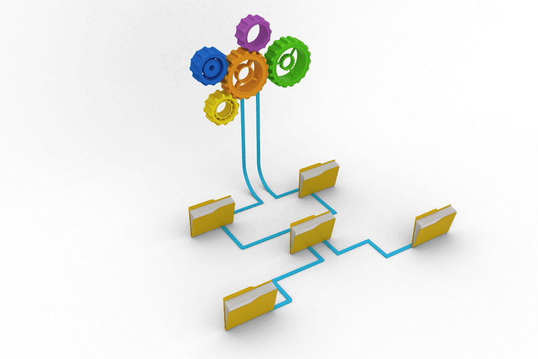 Transparent Data Networking with Gears and Folders - Download Free Stock Images Pikwizard.com
