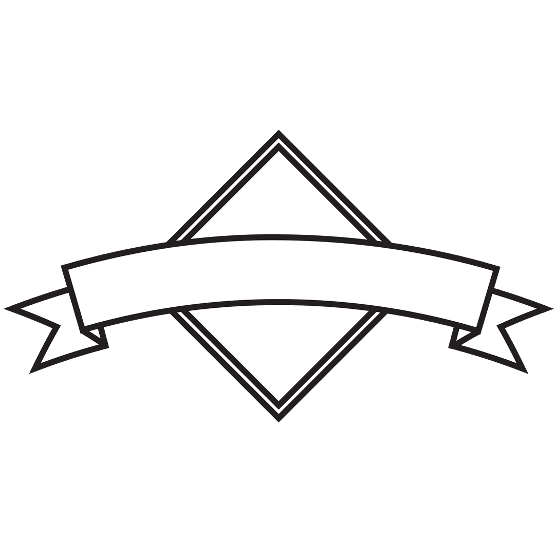 White Ribbon Banner with Copy Space on Transparent Background