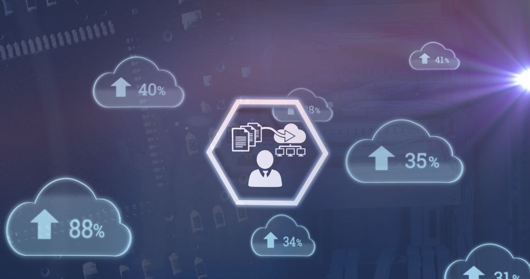 Global Finance and Digital Interface with Cloud Computing Icons