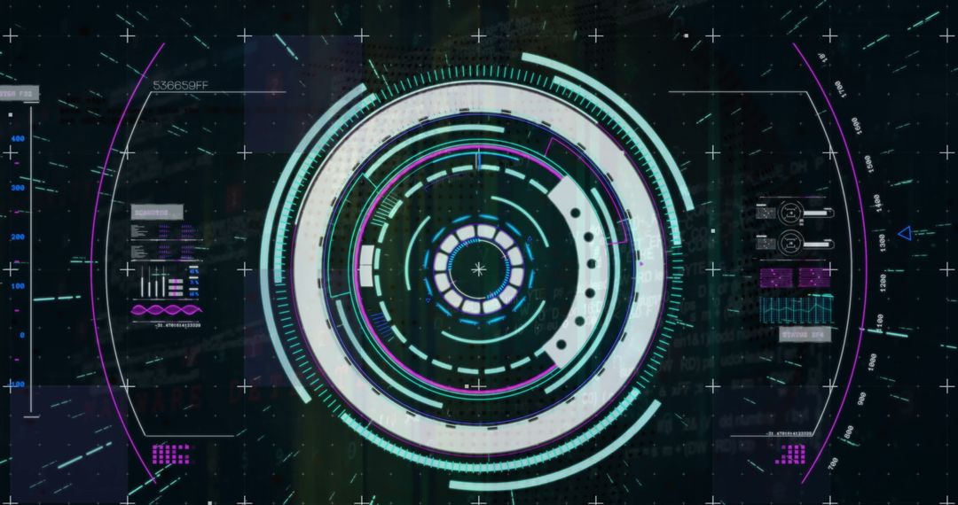 Futuristic Digital Interface with Virtual Data Panel