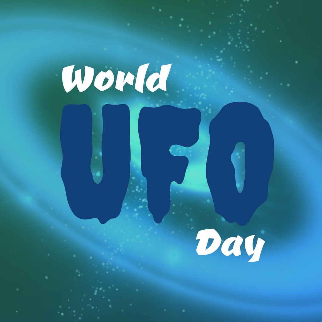 World UFO Day Illustration with Abstract Milky Way Background