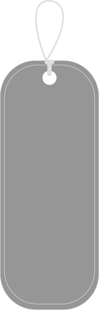 Gray tag with string on transparent background illustration