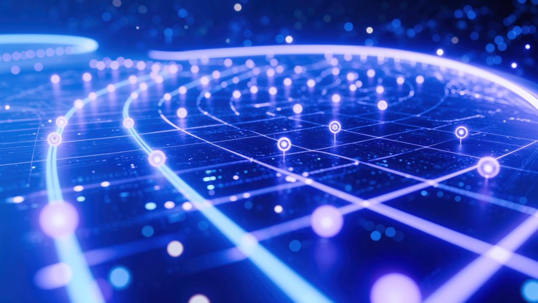 futuristic 3d network grid with illuminated lines and nodes - Free Images, Stock Photos and Pictures on Pikwizard.com