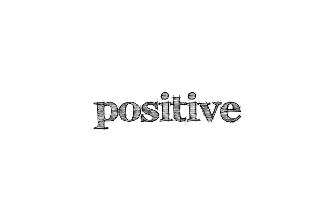 Positive Text Typography on Transparent Background