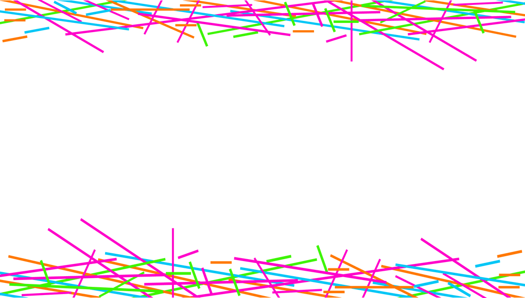 Futuristic Geometric Neon Borders on Transparent Background