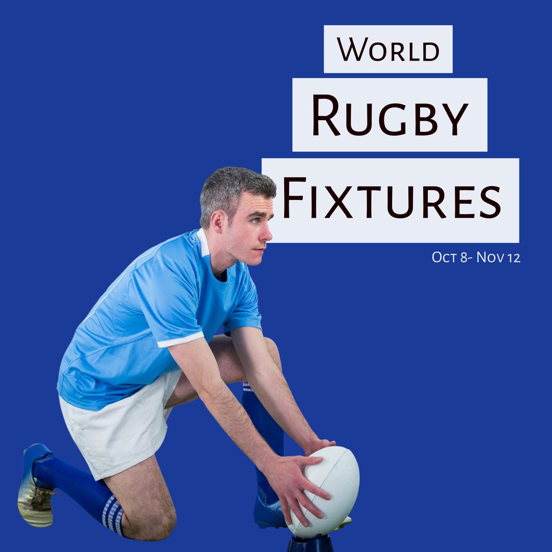 Rugby Poster with Player and Upcoming Match Dates