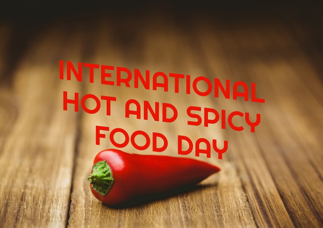 International Hot and Spicy Food Day Background with Red Chili Pepper - Free Images, Stock Photos and Pictures on Pikwizard.com