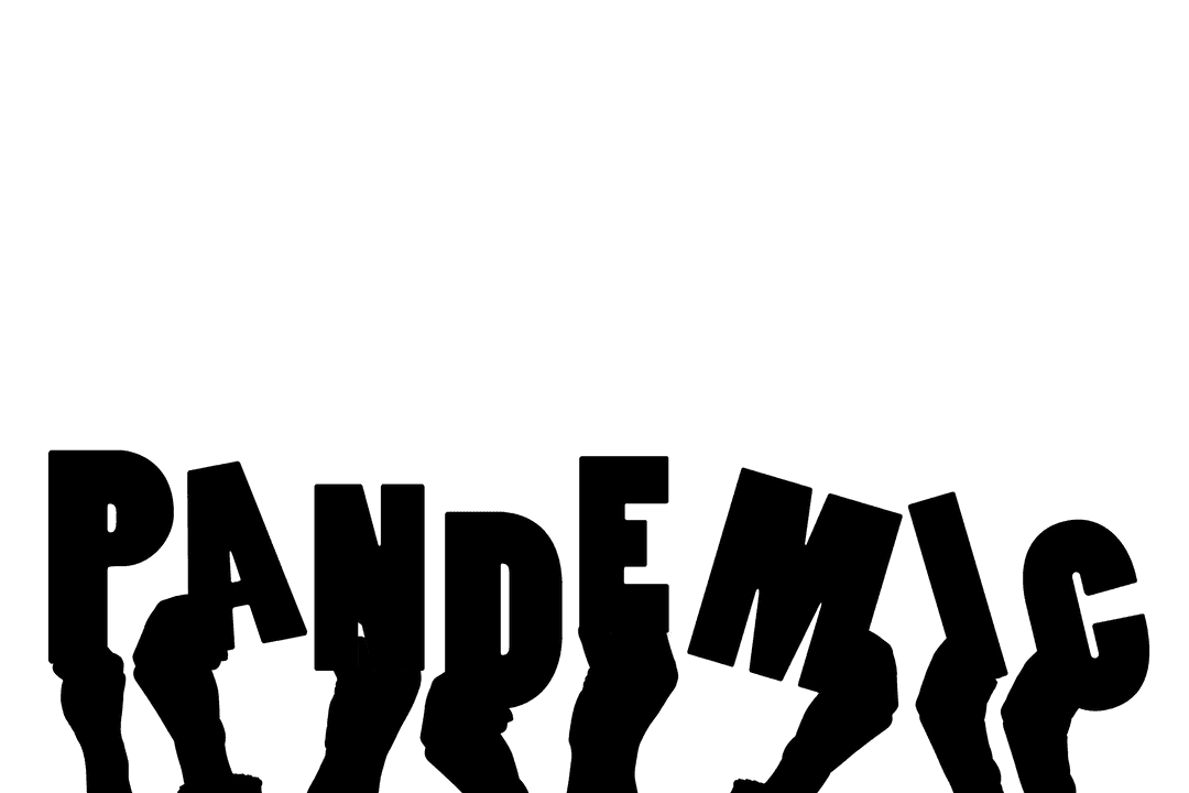 Transparent Hands Reaching for Pandemic Awareness Sign