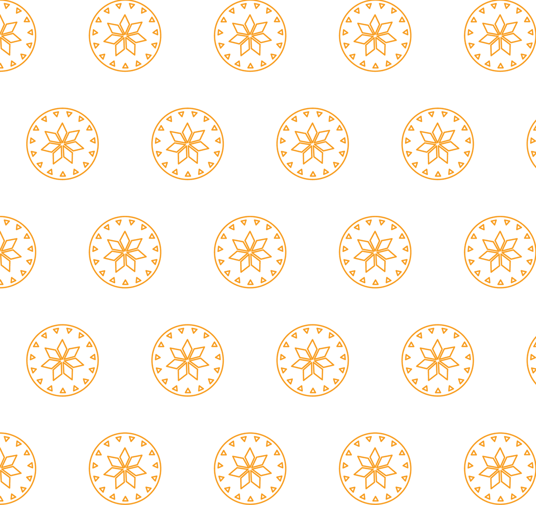 Gold rosettes pattern on transparent layout for seamless design