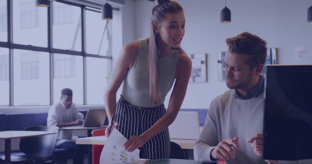 Professional Collaboration in Open-Plan Office Setting