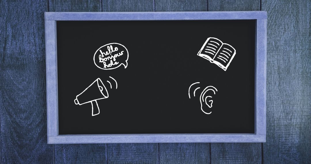 Communicative Symbols on Blackboard Illustrating Learning