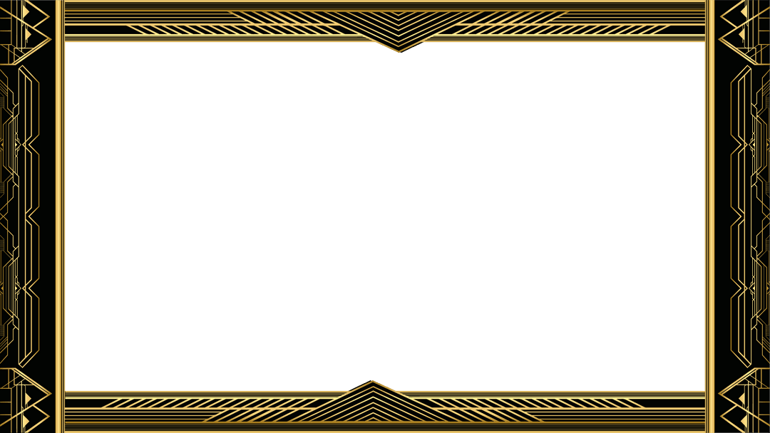 Transparent Art Deco Frame with Gold Geometric Elegance