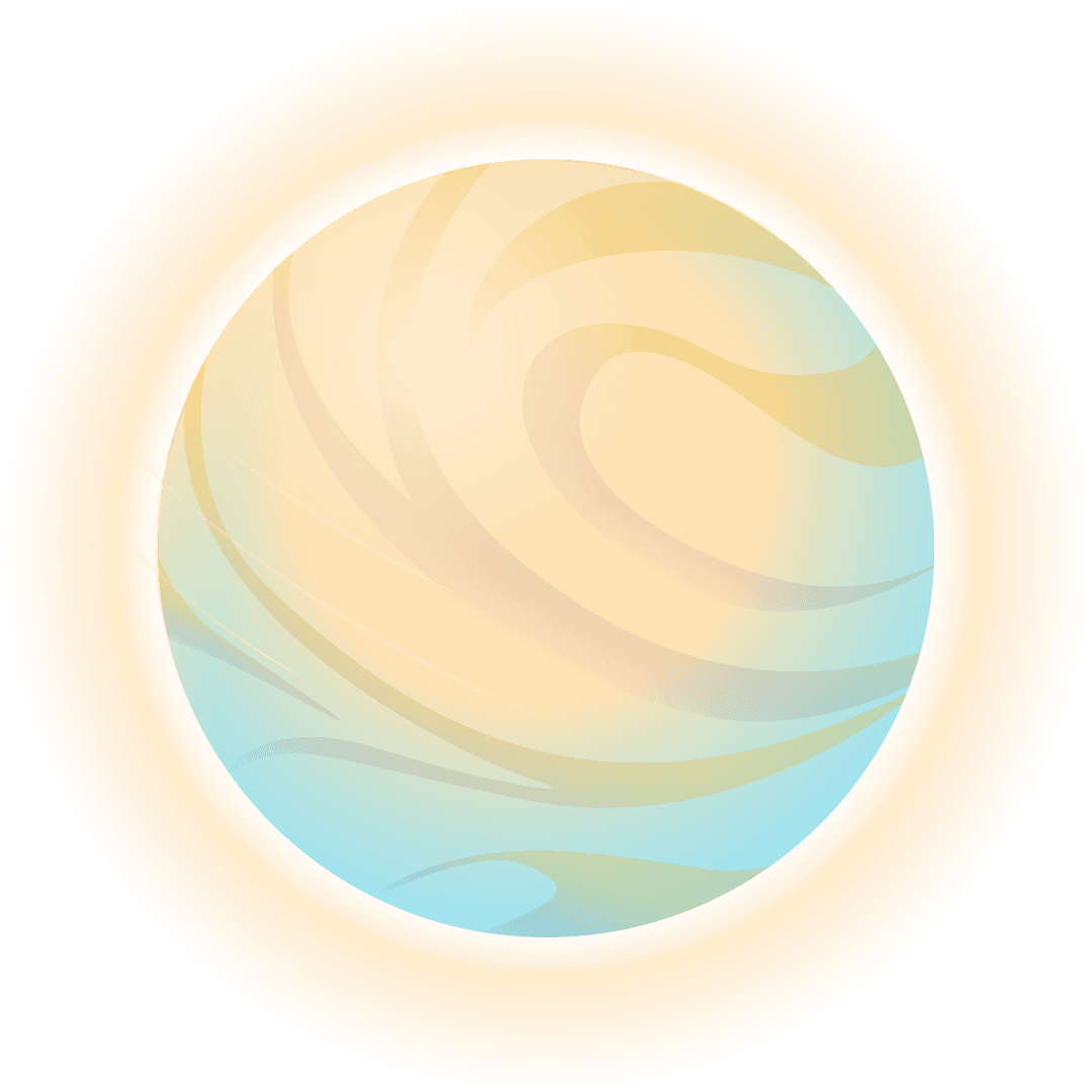 Abstract Swirling Planet Orb on Transparent Background