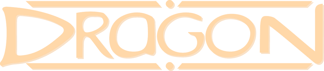 Shining DRAGON Text Logo on Transparent Canvas