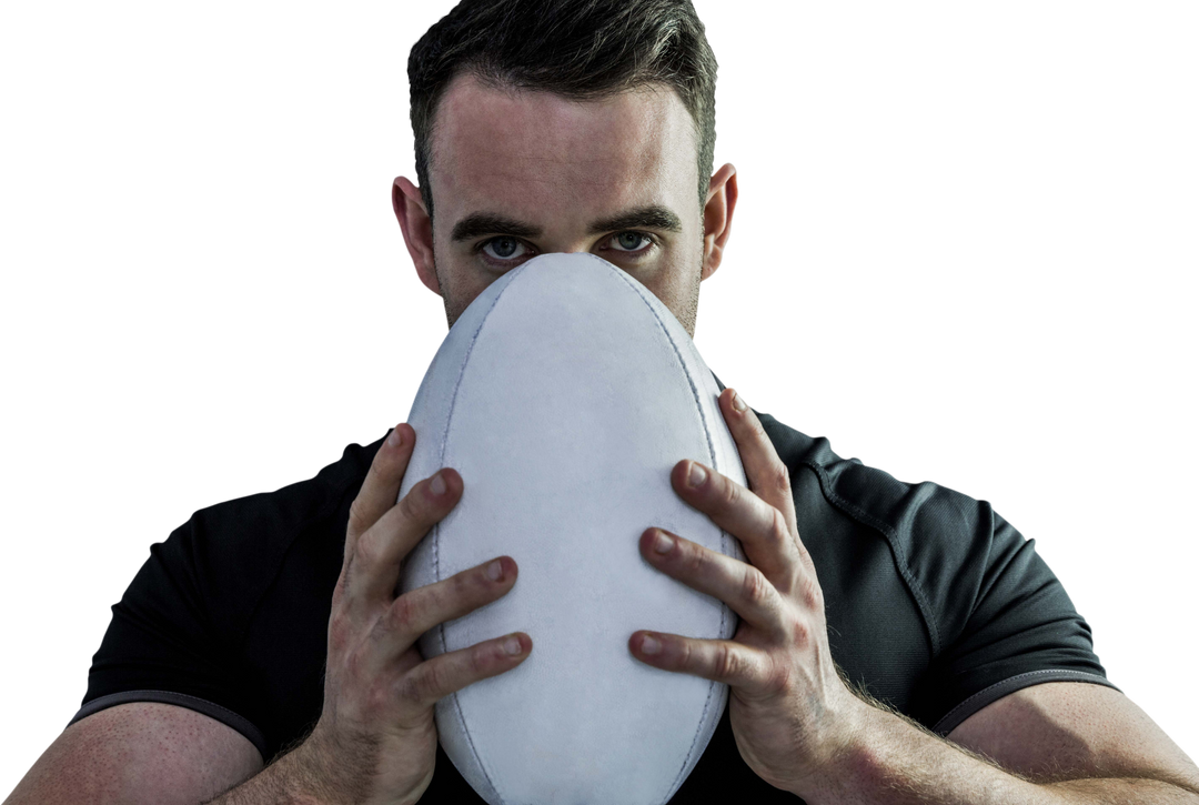 Tough Rugby Player Holding Ball, Transparent Background - Download Free Stock Images Pikwizard.com