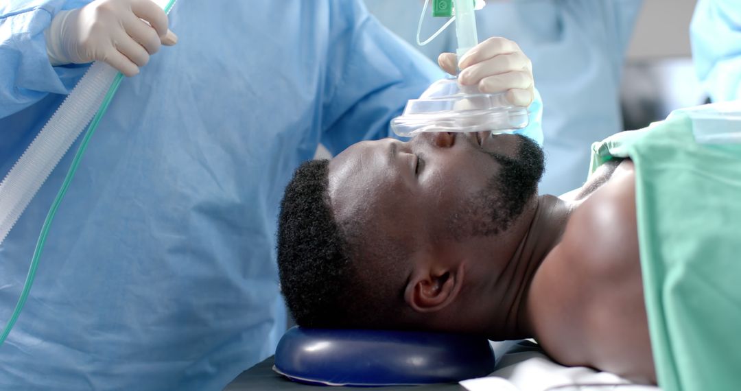 Male Patient Receiving Anesthesia Before Surgery in Operating Room - Free Images, Stock Photos and Pictures on Pikwizard.com