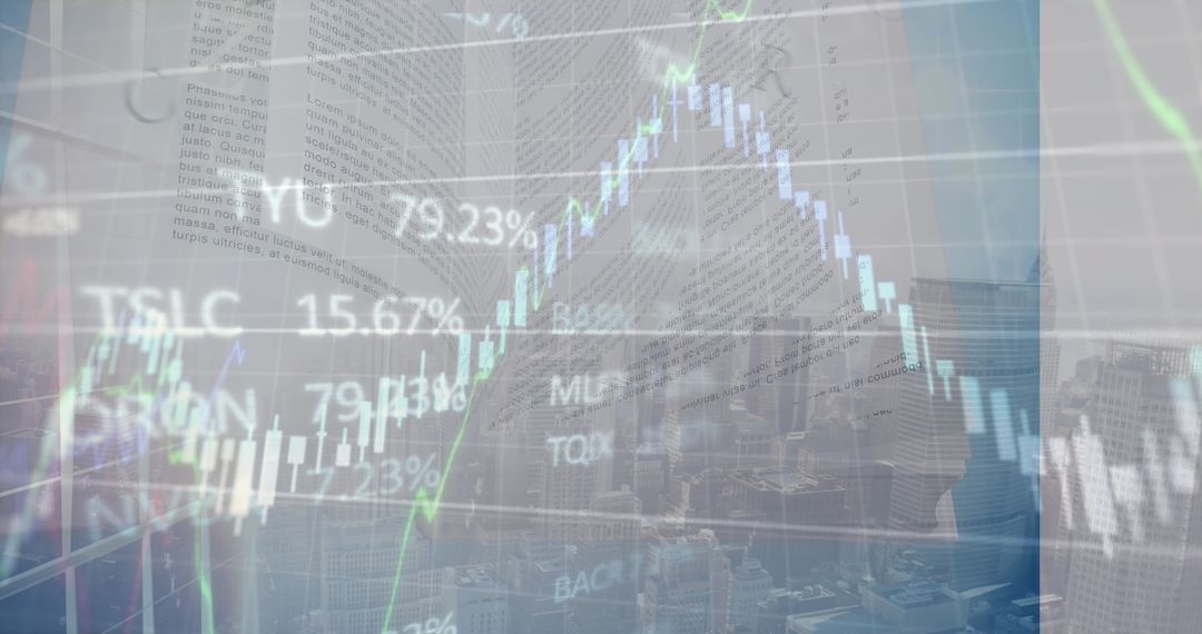 Digital Finance Concept with Cityscape Background