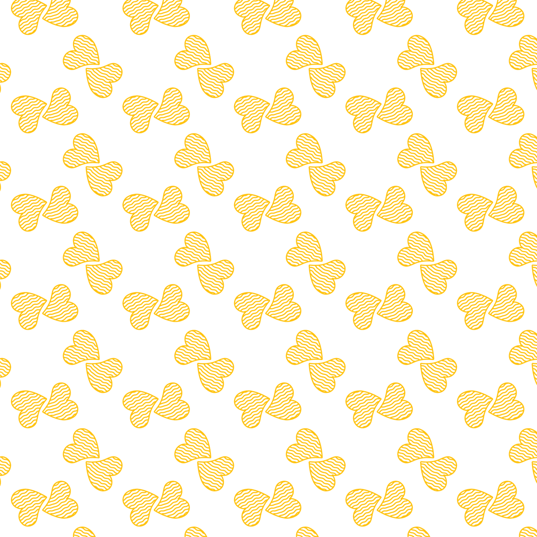 Yellow Hearts Abstract Pattern on Transparent Background