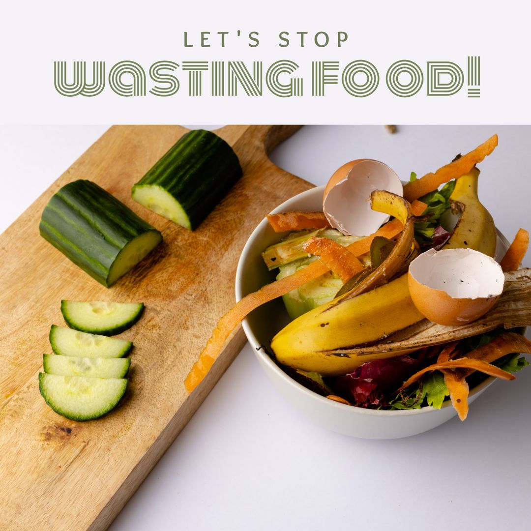 Stop Food Waste Awareness Concept with Organic Waste