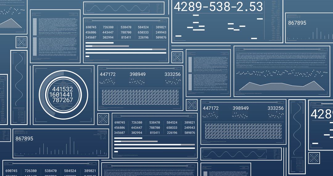 Abstract Data Processing Concept on Blue Screens