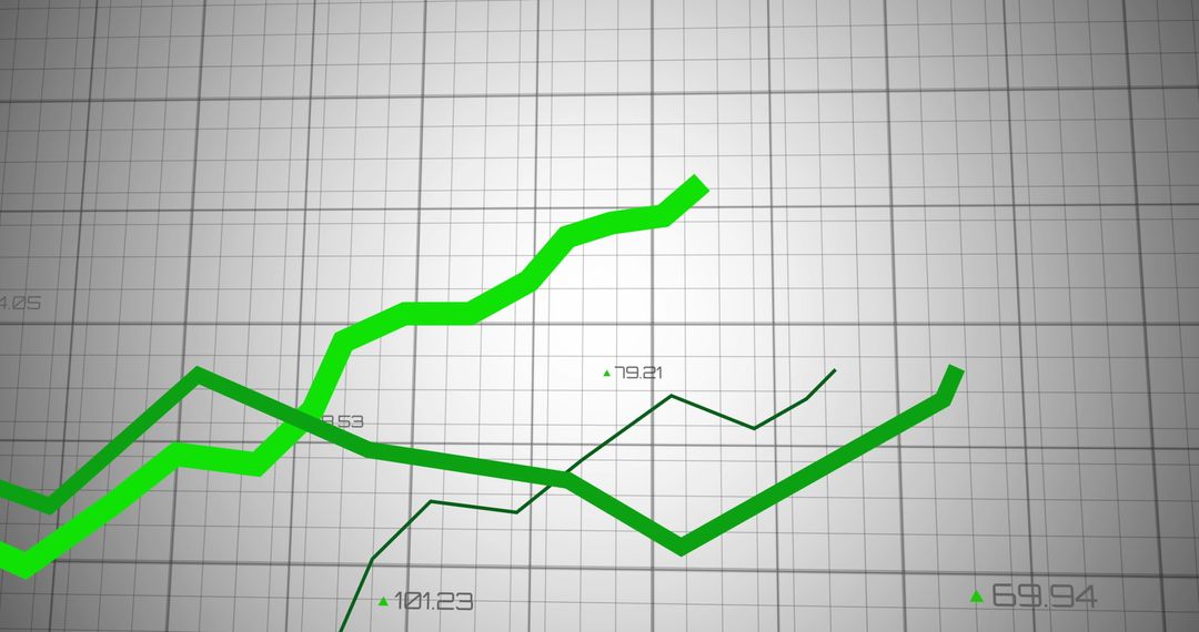 Financial Growth Concept with Green Upward Line Graph