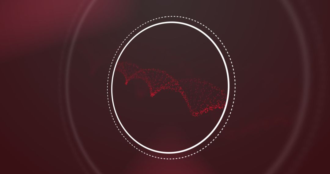 Abstract 3D Red DNA Strand with Particle Visualization