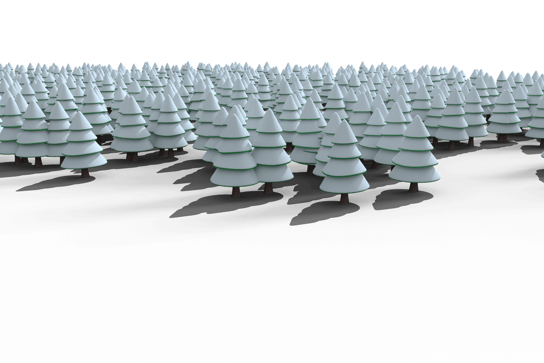 High Angle Transparent View Snow Covered Forest Abstraction