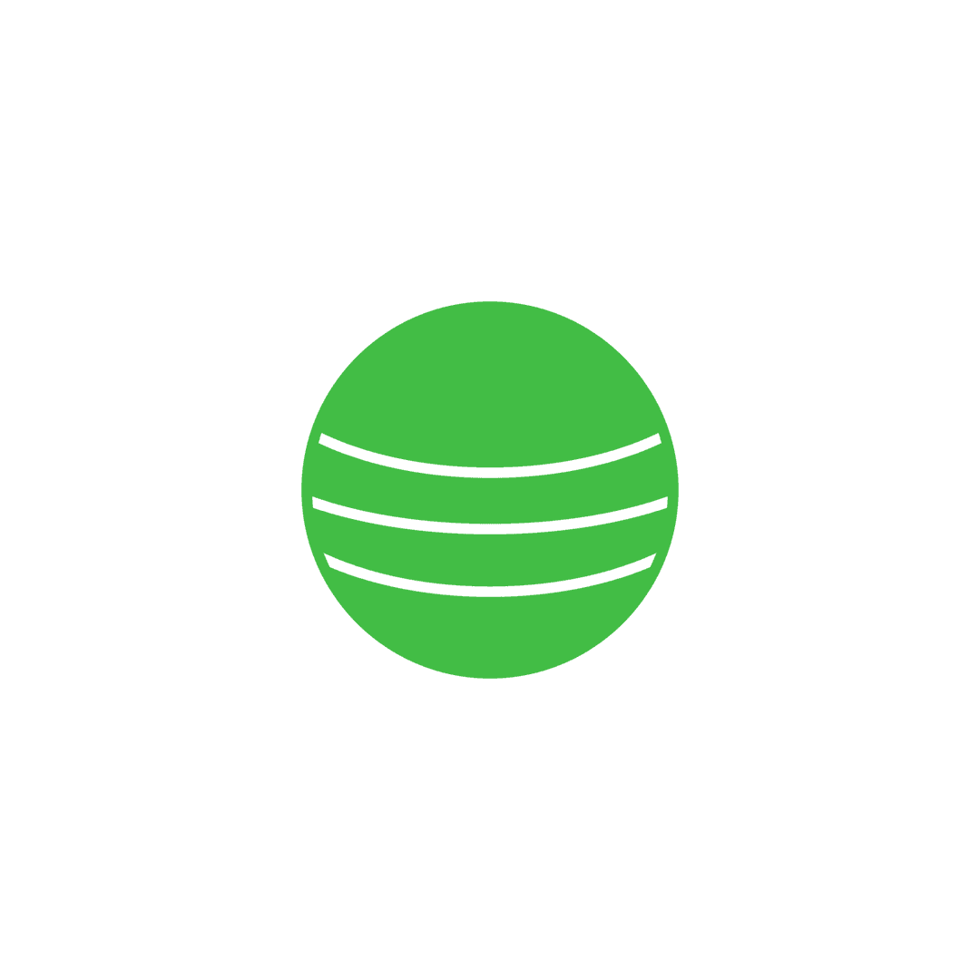 Geometric Green Sphere with Stripes on Transparent Background